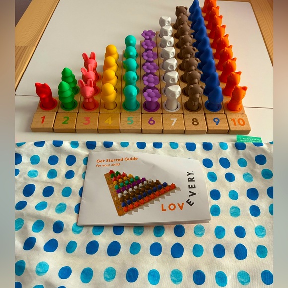 LOVEVERY Other - Lovevery Montessori Math Bars & Number Tiles with Nature Sense Counters